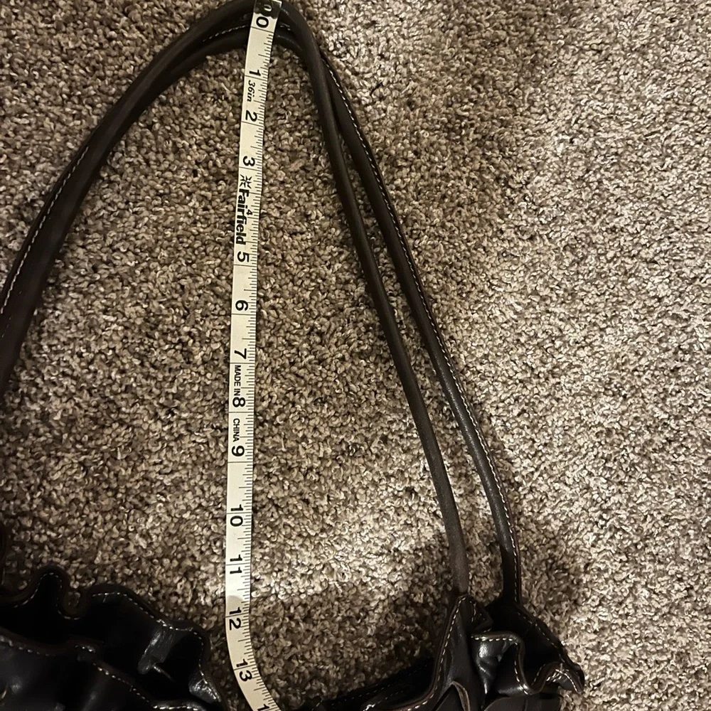 Adrienne Vittadini Black Leather Hobo Bag with Contrast Stitching